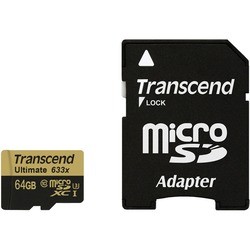 Карта памяти Transcend Ultimate 633x microSDXC Class 10 UHS-I U3 64Gb