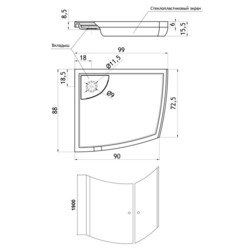 Душевая кабина AQUANET Iva 100x90 L