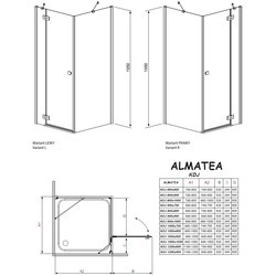 Душевая кабина Radaway Almatea Gold KDJ 90Rx75