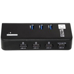 Картридер/USB-хаб 5bites HB33-304PBK