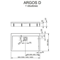 Душевой поддон Radaway Argos D 4ADN812-02