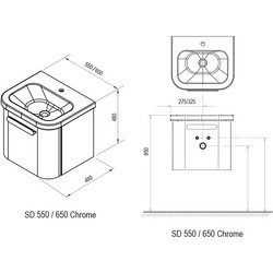 Тумба под умывальник Ravak SD Chrome 550 (белый)