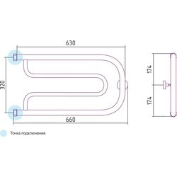 Полотенцесушитель Sunerzha Gusli 650x320 (золотистый)