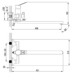 Смеситель Milardo Ukon UKOSBLCM10