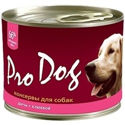 Корм для собак Pro Dog Canned Game/Cranberry 0.2 kg