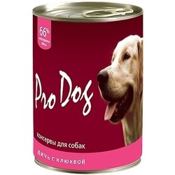 Корм для собак Pro Dog Canned Game/Cranberry 0.4 kg