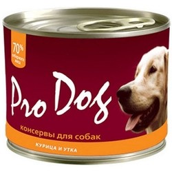 Корм для собак Pro Dog Canned Chicken/Duck 0.2 kg