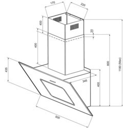 Вытяжка Krona Kirsa 500 Sensor (белый)