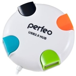 Картридер/USB-хаб Perfeo PF-VI-H020 (белый)