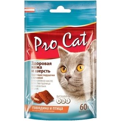 Корм для кошек Pro Cat Crunchy Pillows Skin/Coat Beef/Poultry 0.06 kg