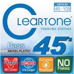Струны Cleartone Nickel-Plated Medium Bass 45-105